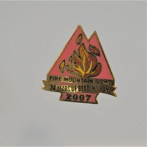 2007 Fire Mountain Gems Lapel Hat Pin 34 Years Of Beading Fun